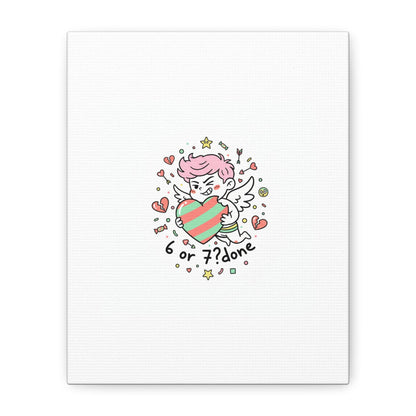 Weird Cupid heart illustration Canvas | Weird Valentine, quirky chaotic love