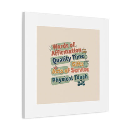 Love Languages List Matte Canvas Wall Art | love language meme, relationship humor
