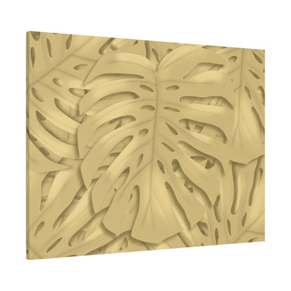 Golden Monstera Canvas Print – Botanical Wall Art