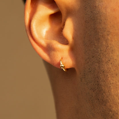Dainty Ring Ball Hoop Earrings