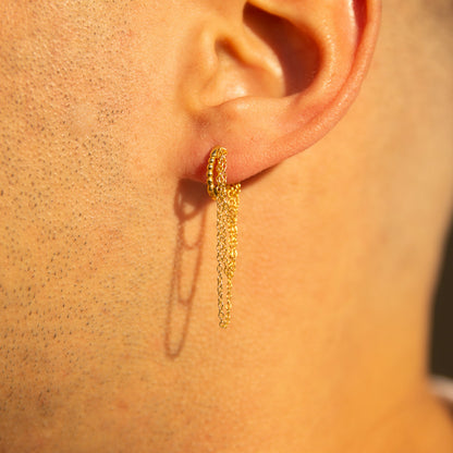 Chain Tassel Huggie Earrings