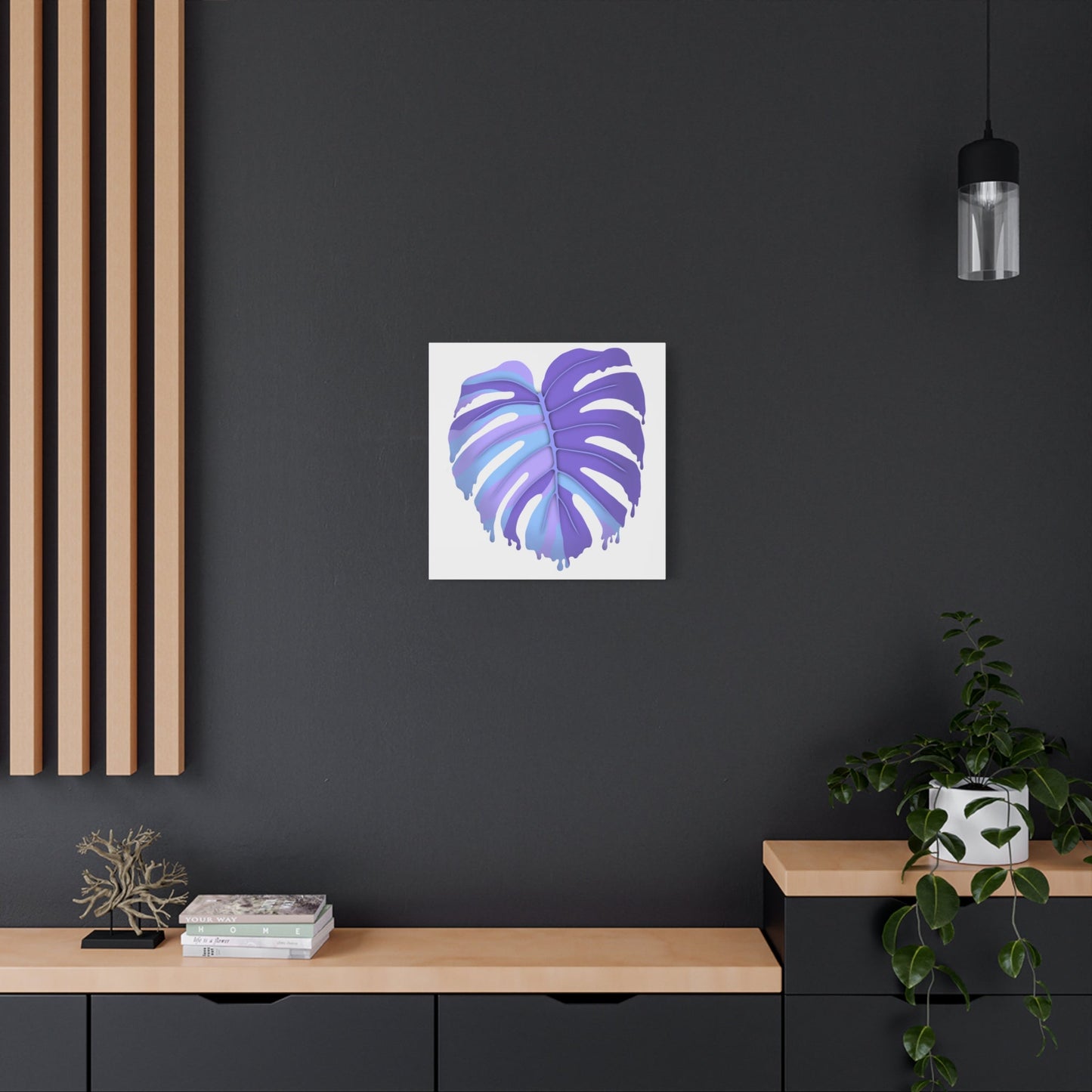 Purple Monstera Canvas Print – Botanical Wall Art