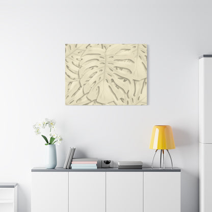 Beige Monstera Canvas Print – Botanical Wall Art