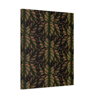 Calathea Pinstripe Pattern Canvas Print – Botanical Wall Art
