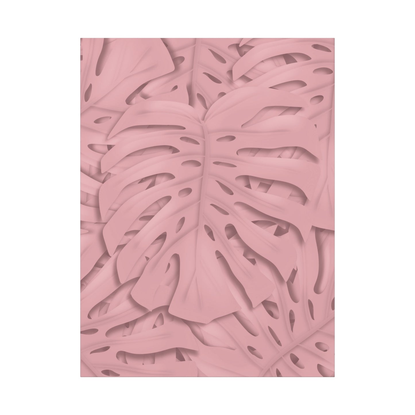 Soft Pink Monstera Canvas Print – Botanical Wall Art