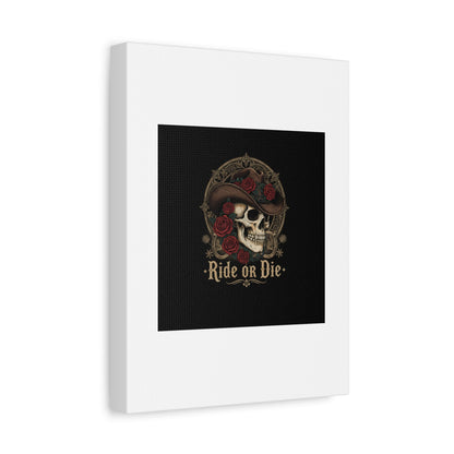 Ride or Die Skull Canvas | Western Skull Art, Gothic Americana