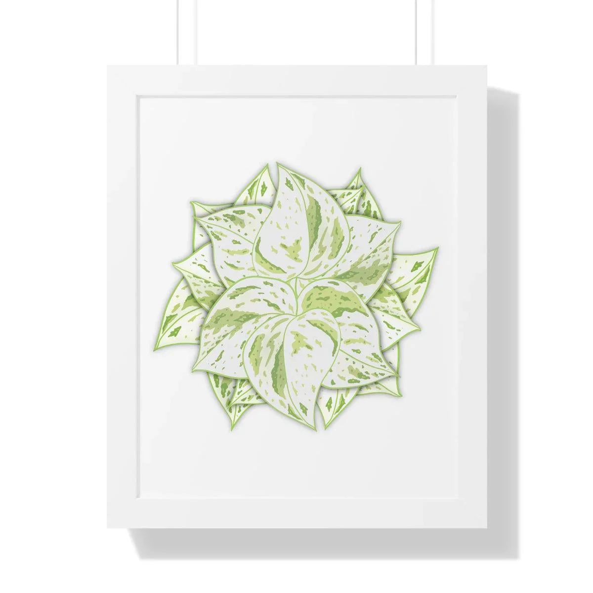 Snow Queen Pothos Framed Print – Botanical Wall Art