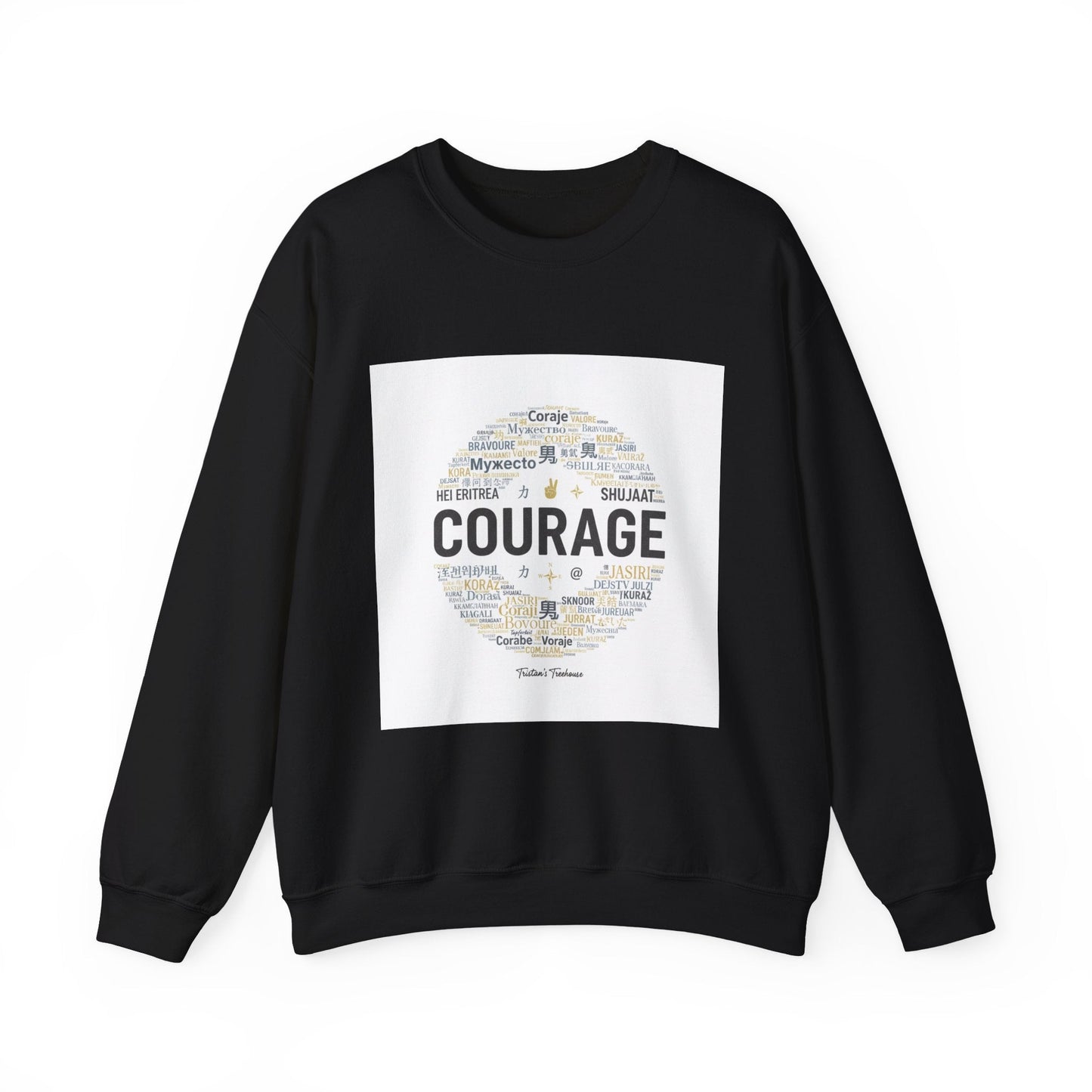 Courage wordcloud Sweatshirt | Fresh Start minimal renewal apparel