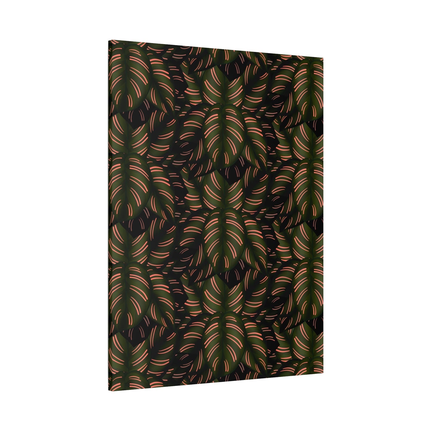 Calathea Pinstripe Pattern Canvas Print – Botanical Wall Art