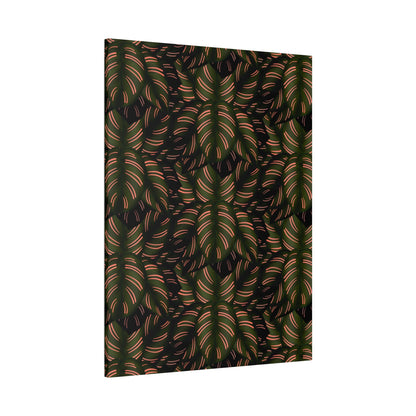 Calathea Pinstripe Pattern Canvas Print – Botanical Wall Art