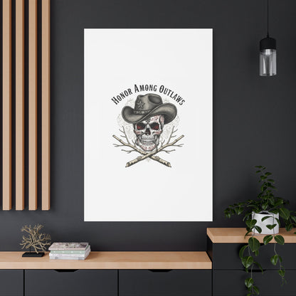 Honor Among Outlaws Canvas | Western Skull Art, Gothic Americana Desert Noir