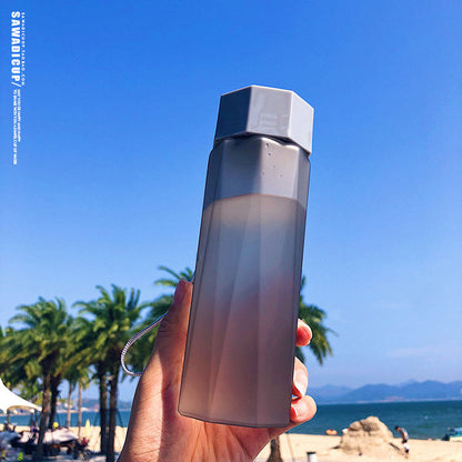 Plastic cup with rope sports water cup frosted