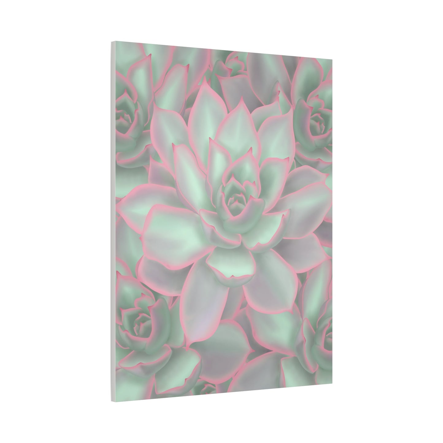Echeveria Violet Queen Succulent Pattern Canvas Print – Botanical Wall Art