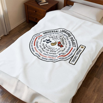 Velveteen Plush Blanket — "Universal [Love/Joy/Peace/Courage/Kindness]" Multi-Script Comfort Throw