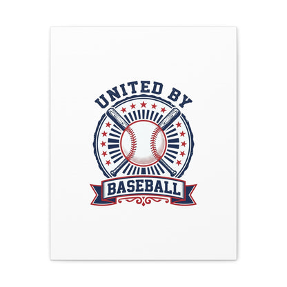United by Baseball Canvas | Patriotic Baseball Graphic, Red White Blue Wall Art