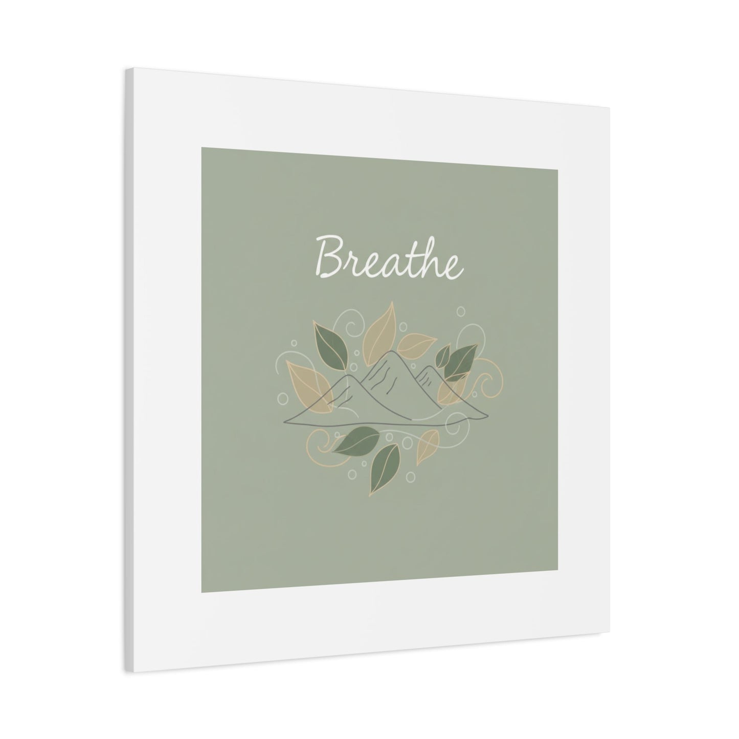 Breathe Mountain Line Canvas | Nature Symbols, Minimal Forest Wall Art