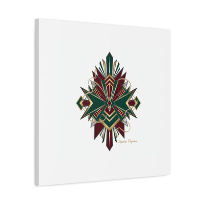 Art Deco geometric brass print Canvas | Neo-Deco chrome & gold fan motif