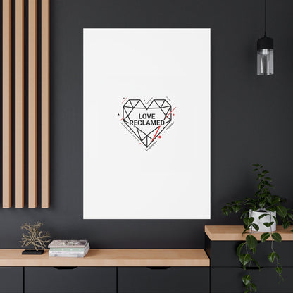 Love Reclaimed Canvas | modern heart design, minimalist love icon