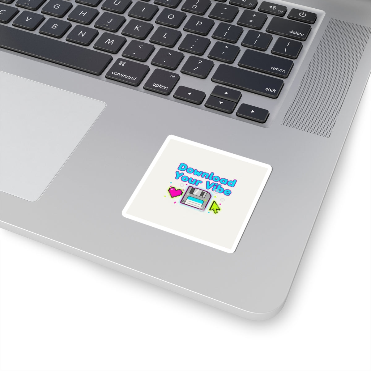 Download Your Vibe Kiss-Cut Sticker | Y2K retro tech, pixel floppy heart