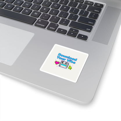 Download Your Vibe Kiss-Cut Sticker | Y2K retro tech, pixel floppy heart
