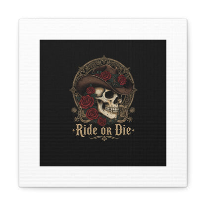 Ride or Die Skull Canvas | Western Skull Art, Gothic Americana