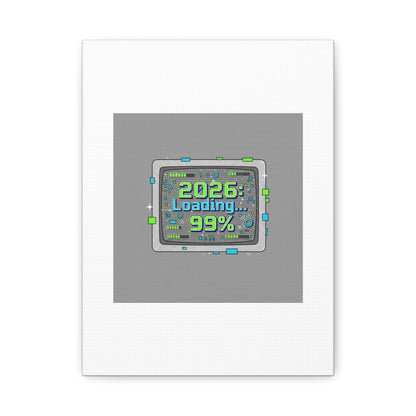 2026 Loading 99% Canvas | NYE countdown, retro system interface