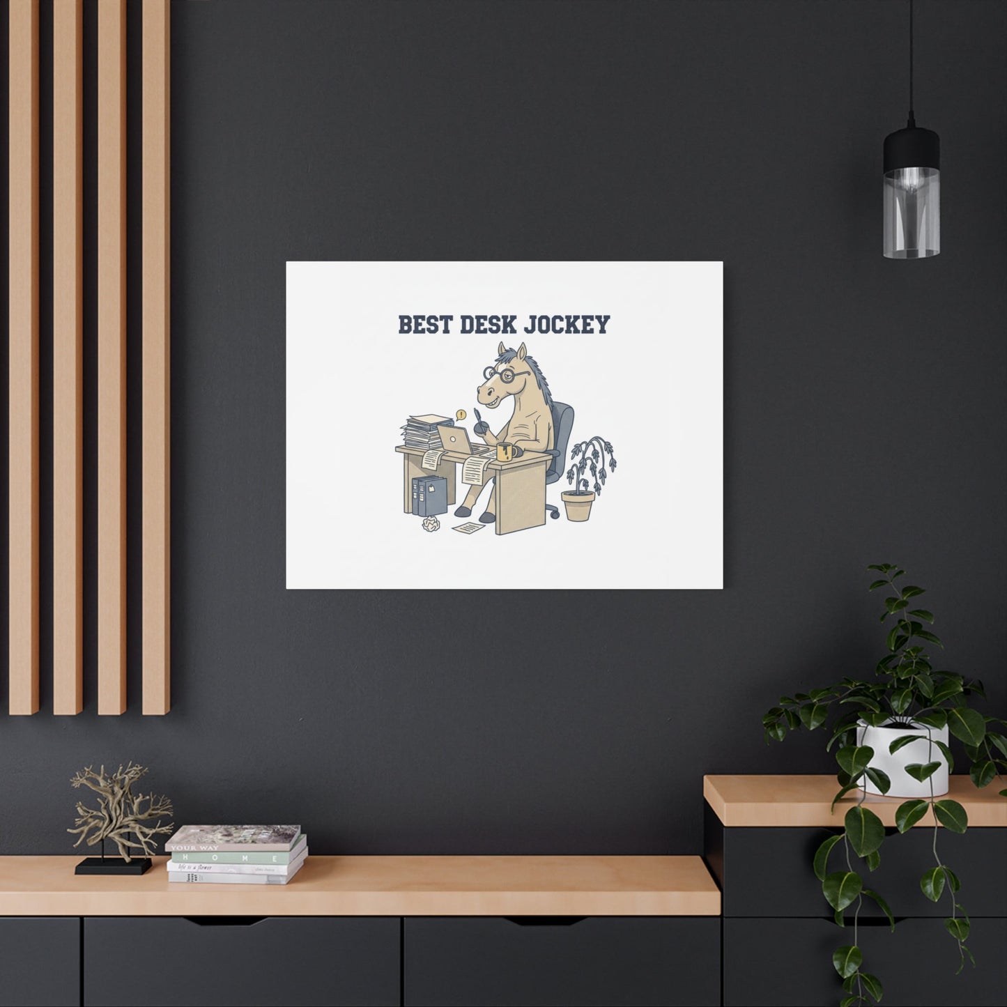 Best Desk Jockey Canvas, Workhorse Office Art | Corporate Burnout Parody