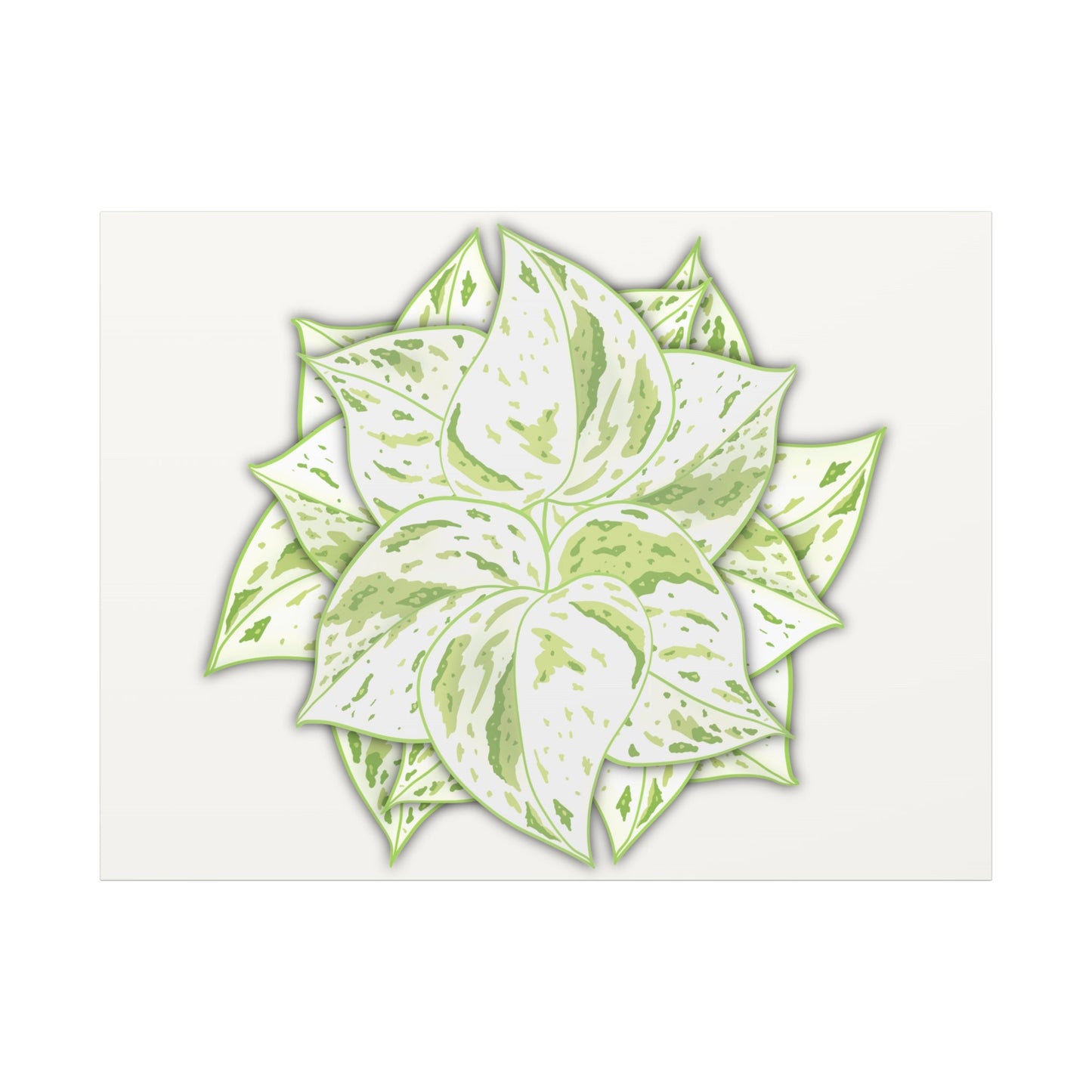 Snow Queen Pothos Canvas Print – Botanical Wall Art