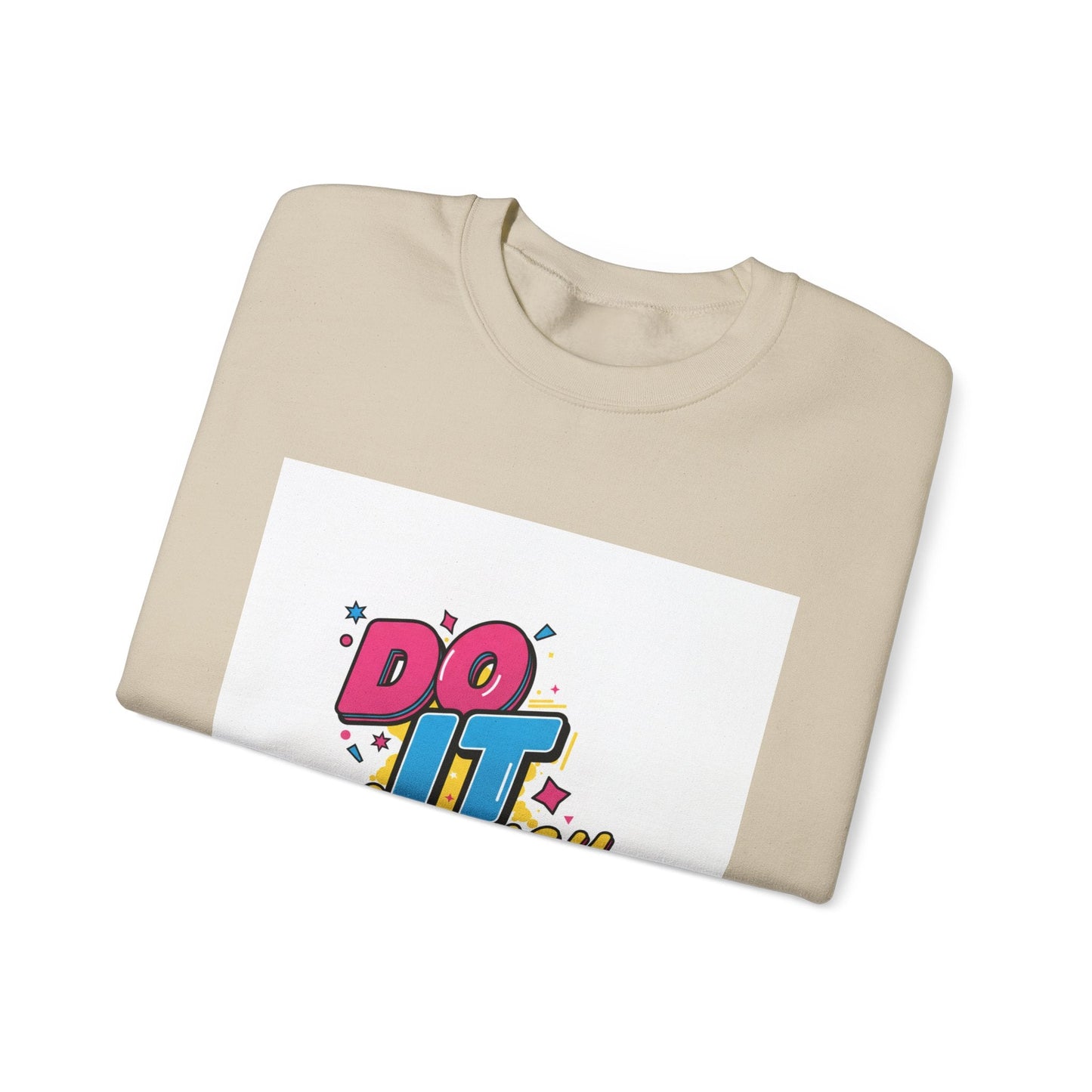 Do It Anyway Crewneck Sweatshirt | Maximalist Typography, Bold Stacked Type