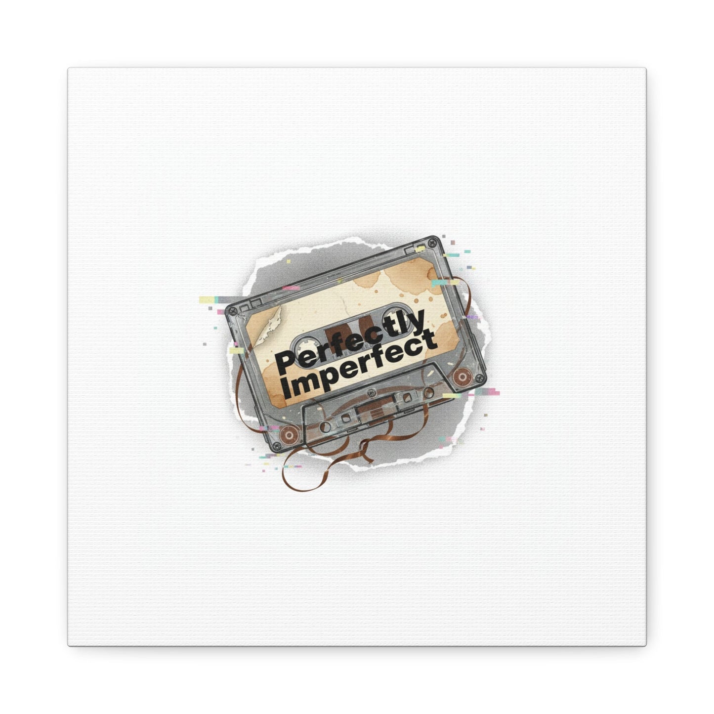 Perfectly Imperfect Cassette, Canvas Print | Analog Error, glitch art static