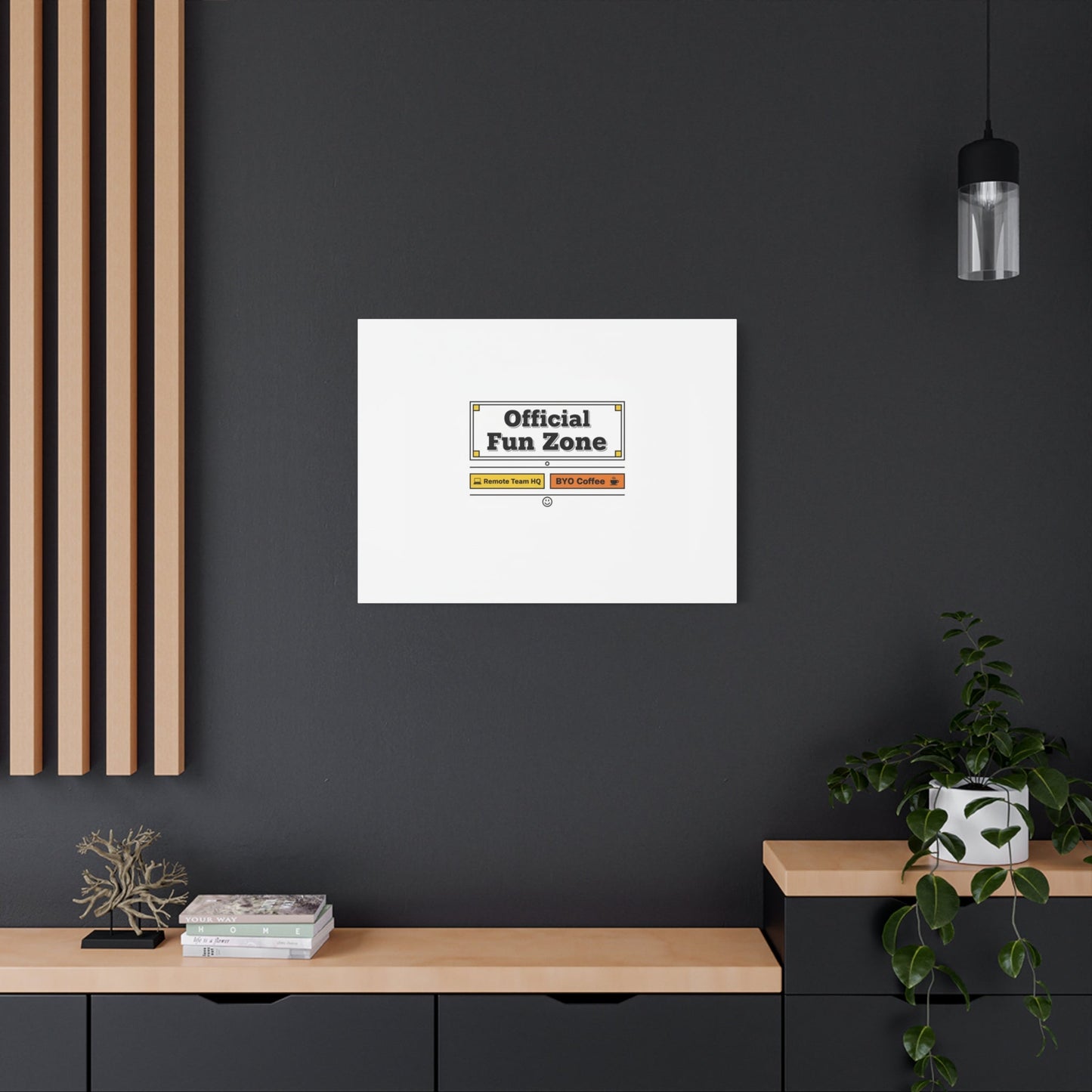 Official Fun Zone Canvas, Office Sign Parody, Workplace Humor, Notice Label