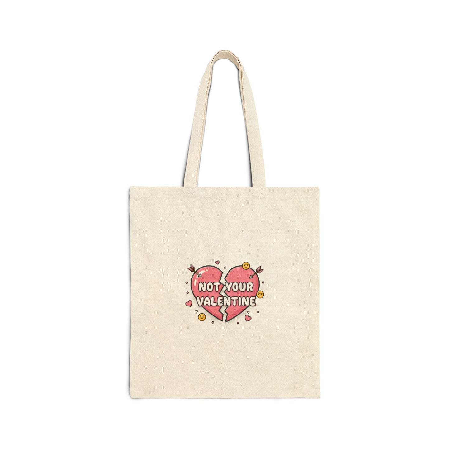 Not Your Valentine Tote, ironic valentines | sarcastic hearts cotton canvas