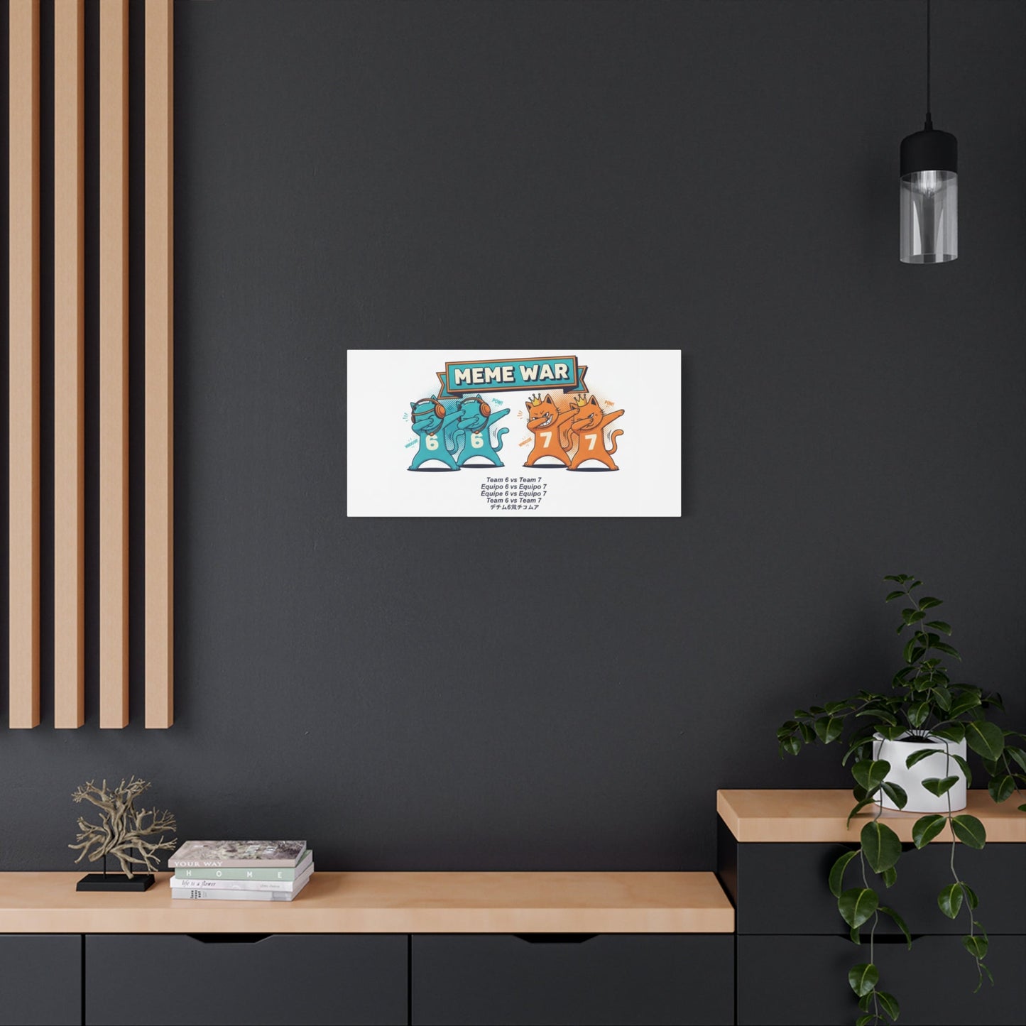 Meme War: Six vs. Seven Canvas Wall Art
