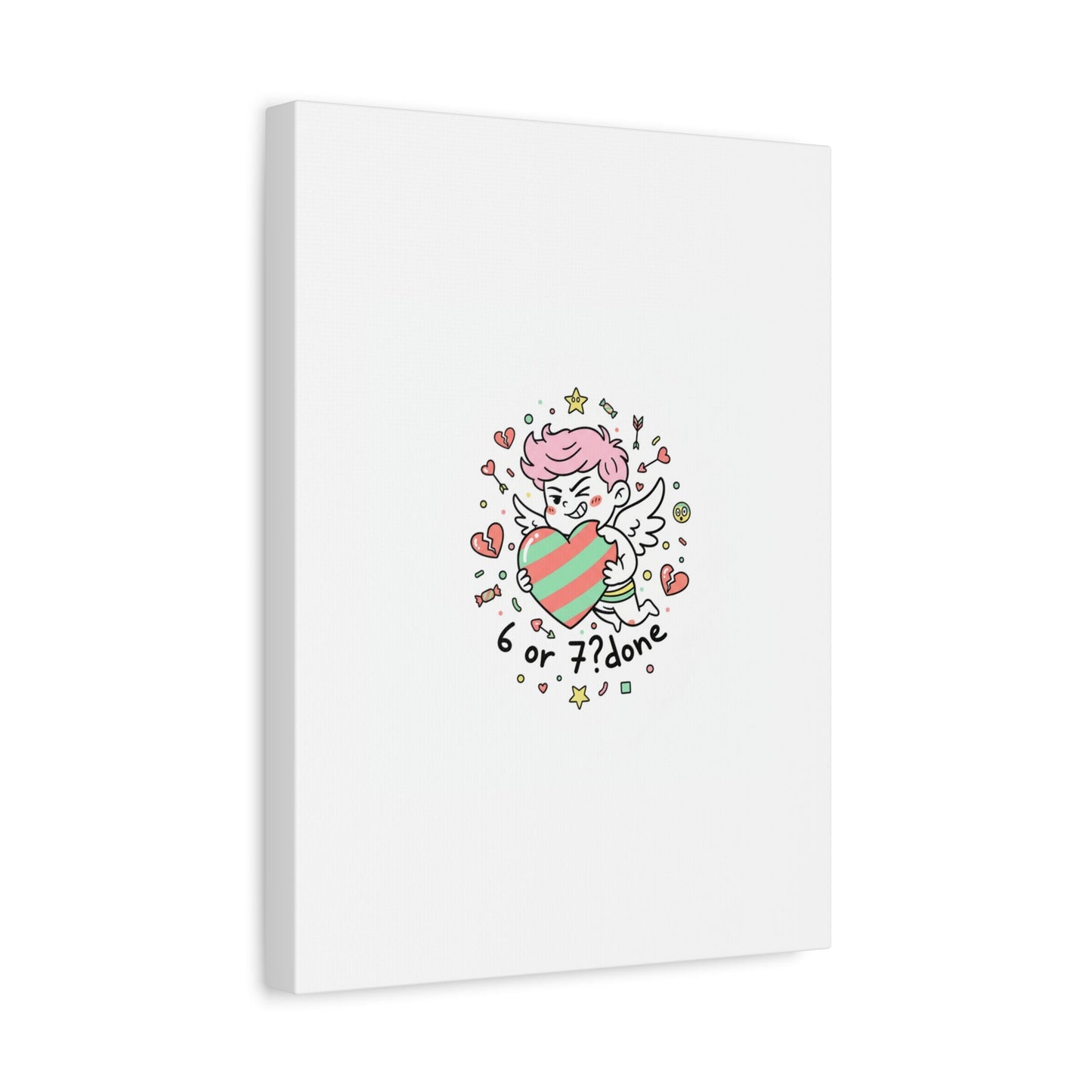 Weird Cupid heart illustration Canvas | Weird Valentine, quirky chaotic love