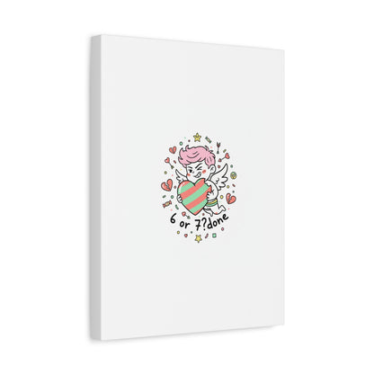Weird Cupid heart illustration Canvas | Weird Valentine, quirky chaotic love