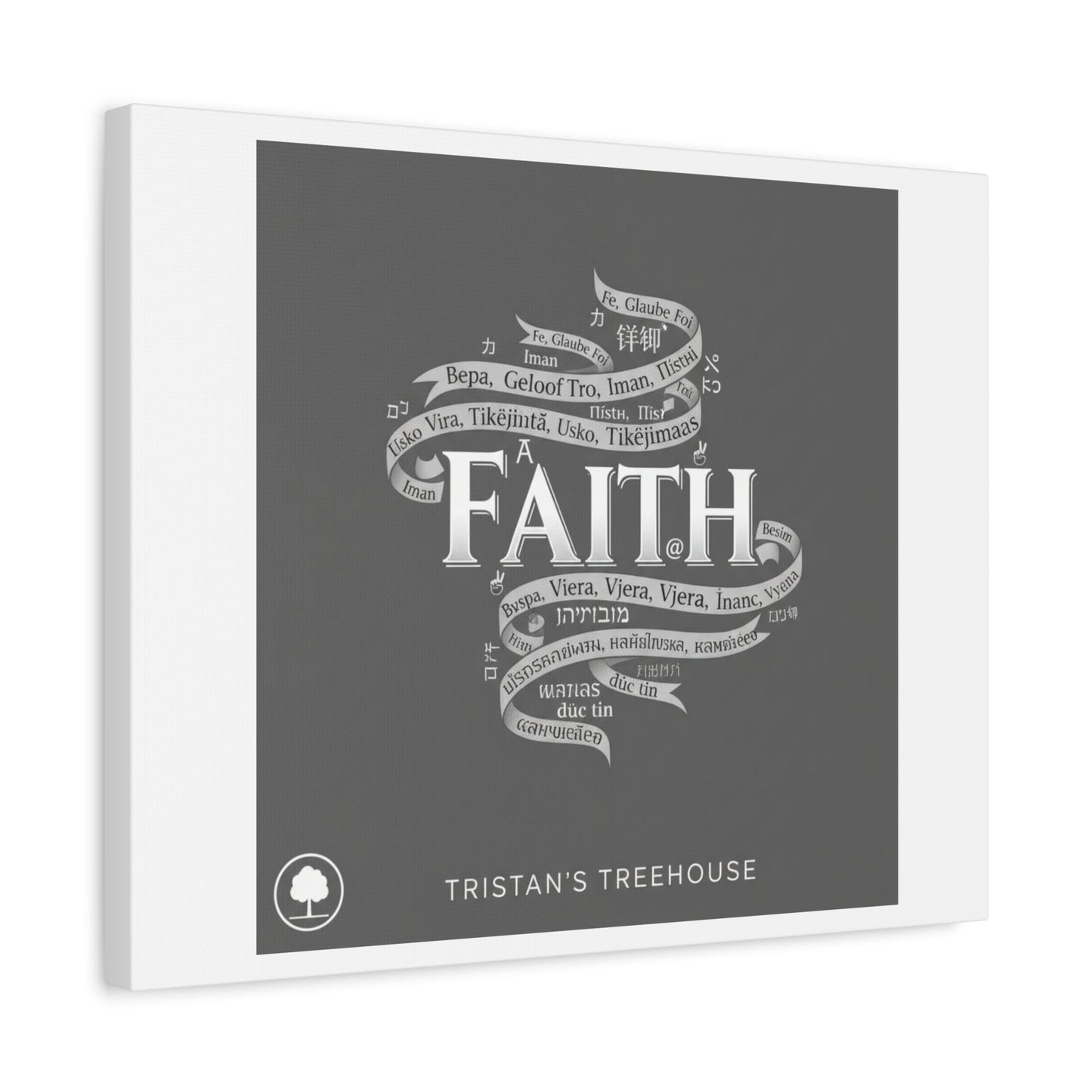 handwritten faith ribbon Canvas | sketch aesthetic, doodle design