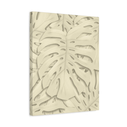 Beige Monstera Canvas Print – Botanical Wall Art