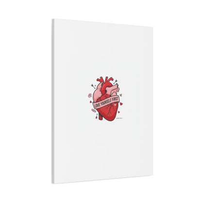 Love Yourself First Canvas, Hearts-with-a-Twist, Anti-Valentine Art