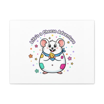 Life's a Cheese Adventure Canvas | Rodent-Core rat art print