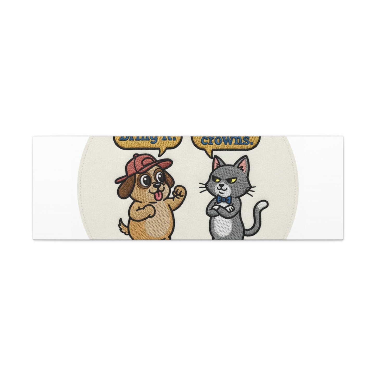 Funny Cat vs Dog Canvas | Pet Rivalry Wall Art