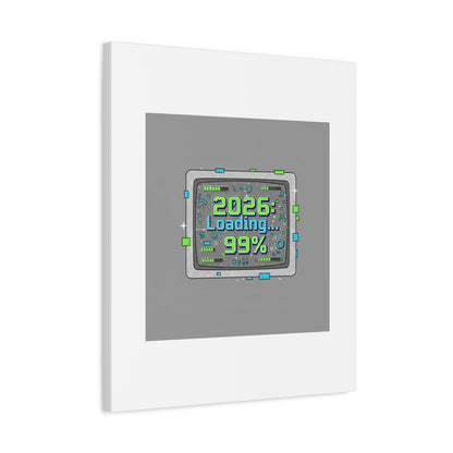 2026 Loading 99% Canvas | NYE countdown, retro system interface