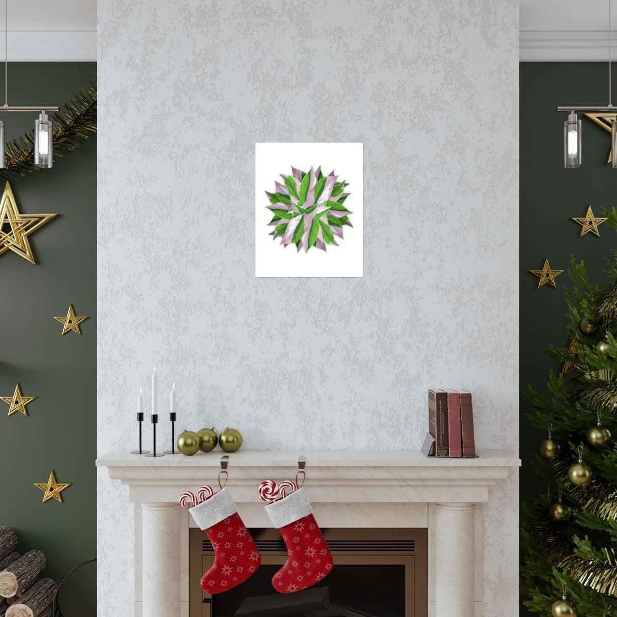 Syngonium Tricolor Pattern Botanical Print – Unframed Wall Art