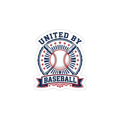 United By Baseball Kiss-Cut Stickers | Patriotic Baseball Graphic, Red White Blue