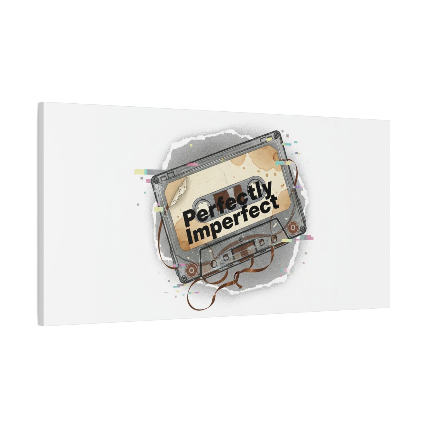 Perfectly Imperfect Cassette, Canvas Print | Analog Error, glitch art static