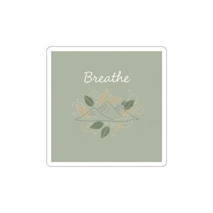 Breathe Mountain Sticker | Nature Vibes Decal, Minimal Forest Moon Phase Style
