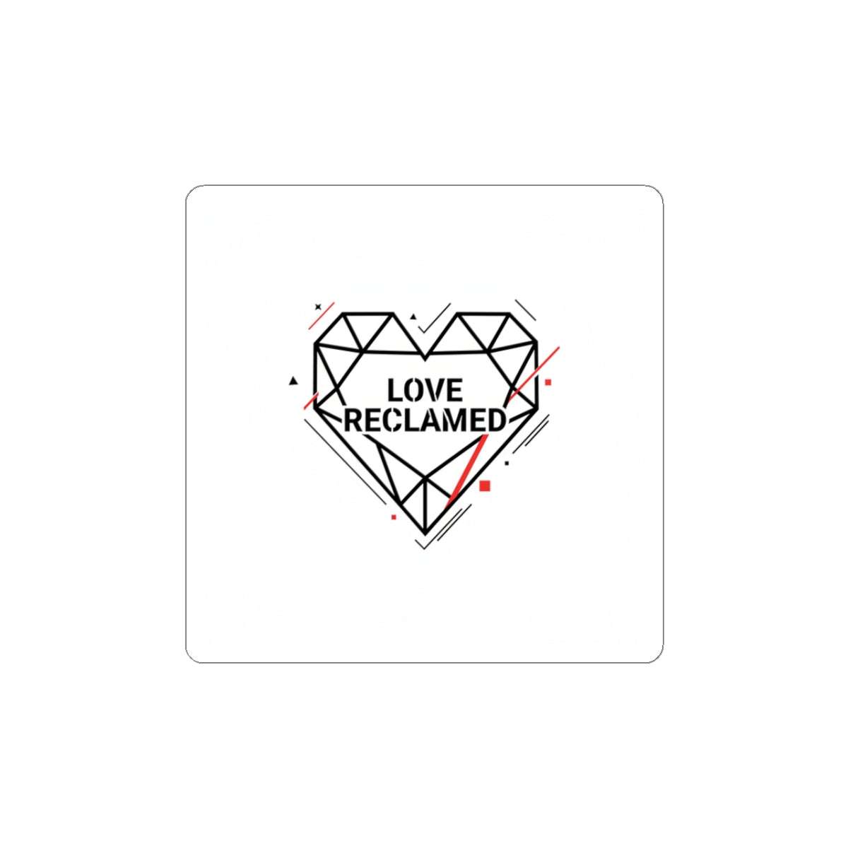 Love Reclaimed Geometric Heart Sticker | Minimalist Punk Heart, Modern Heart Design