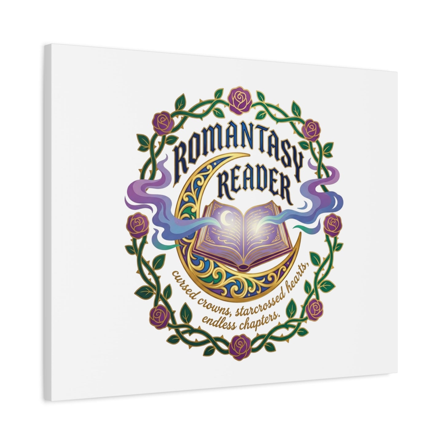 Romantasy Reader Canvas Print | enchanted bookish celestial gothic