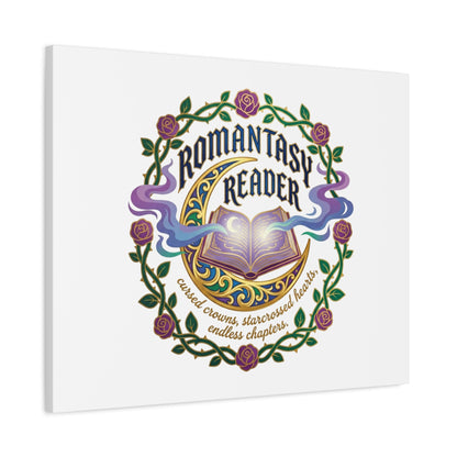 Romantasy Reader Canvas Print | enchanted bookish celestial gothic