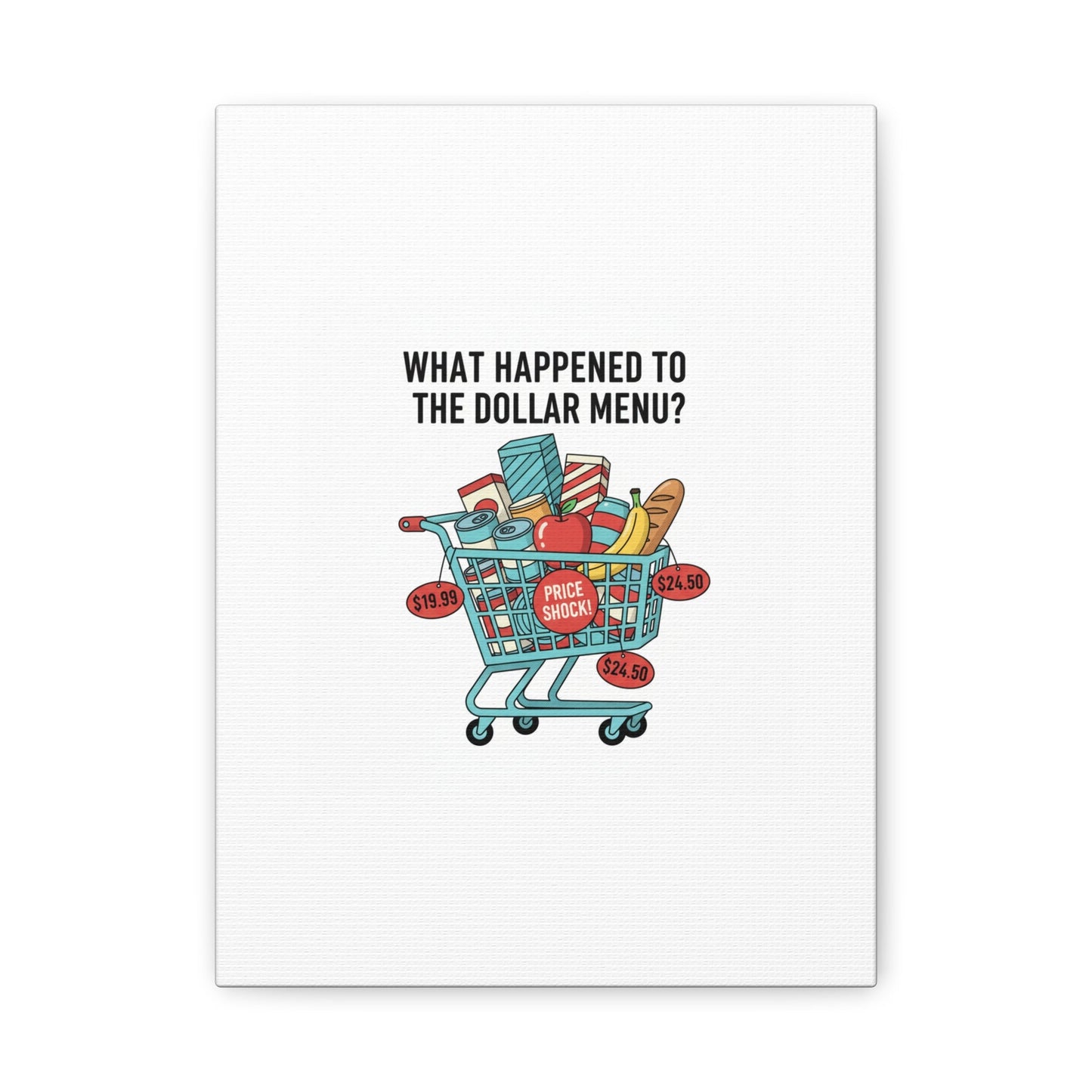 What Happened to the Dollar Menu? Canvas | Grocery Prices Meme, Price Shock Wall Art