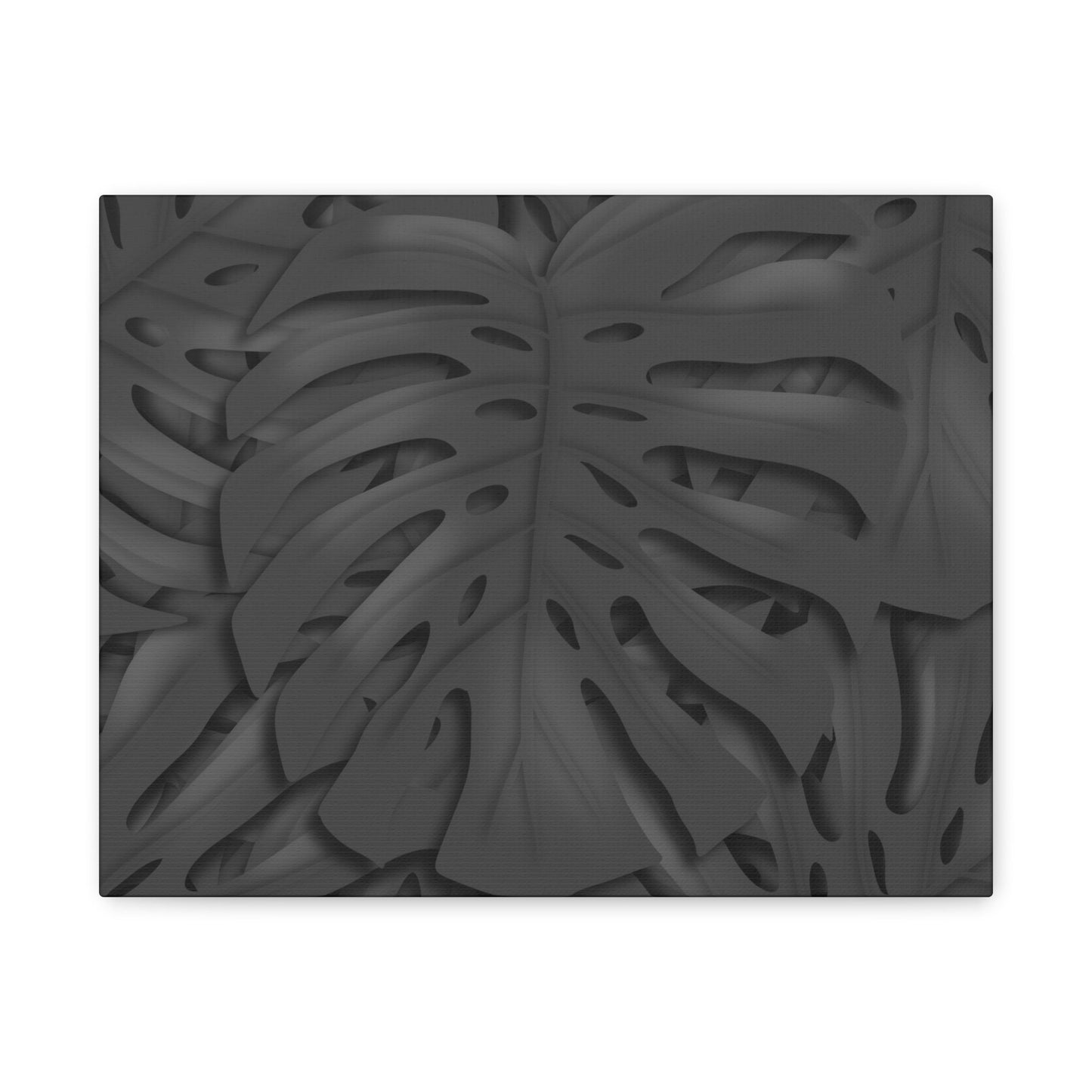 Charcoal Monstera Canvas Print – Botanical Wall Art